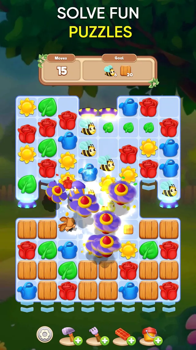 Solving flower puzzles in Garden & Home