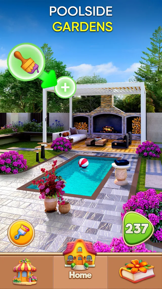 Poolside garden design